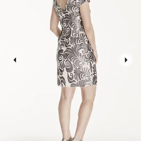 Adrianna Papell Gray and Black Sheath Mini‎ Dress - Picture 2 of 10